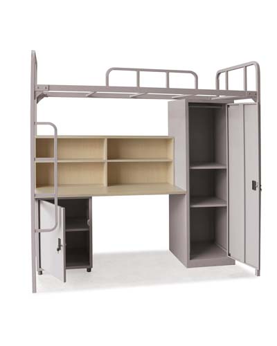 Giường sắt liền bàn học gỗ SV