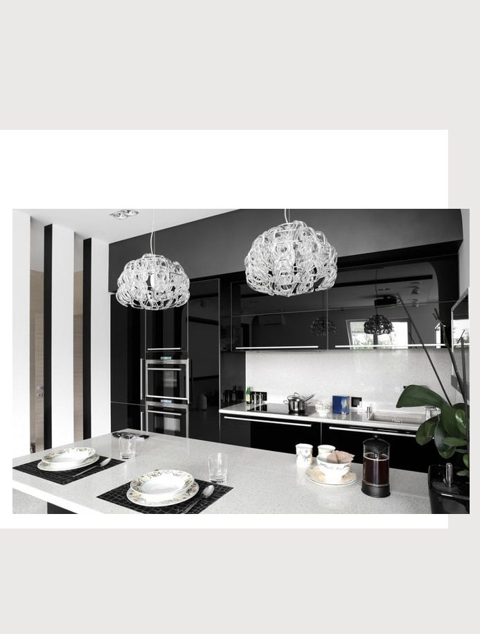Tủ bếp Melamine màu đen