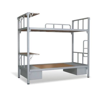 Giường tầng sắt có bàn học và hộc – GT 01