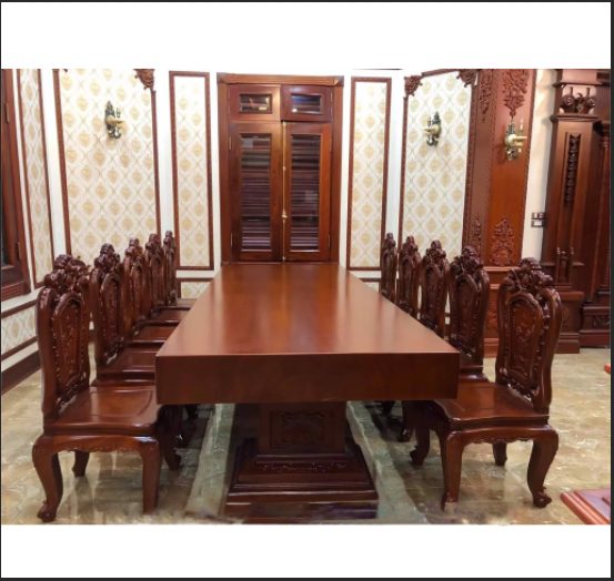 Bộ bàn ăn gỗ liền khối SV07