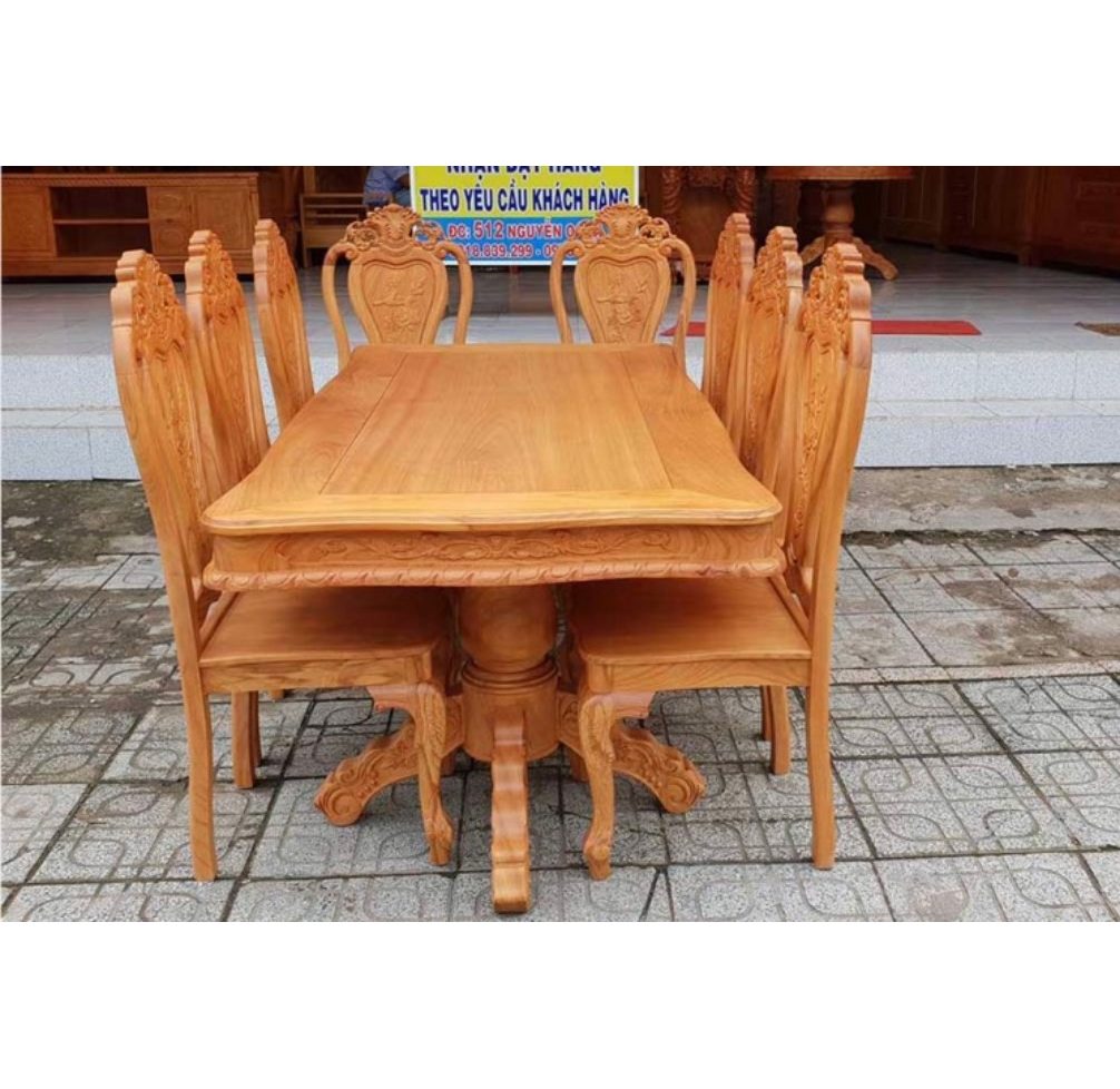 Bàn ăn gỗ gõ đỏ SV016