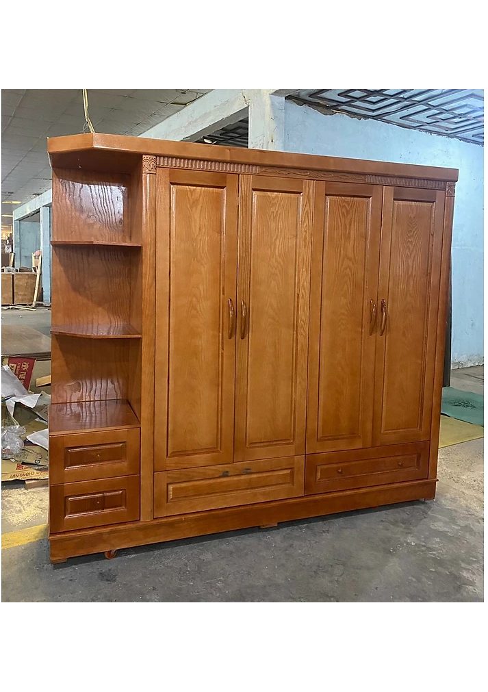Tủ quần áo gỗ gõ , tủ áo 4 cánh SV233