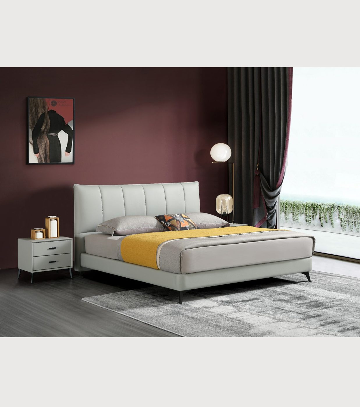 Giường Hiện Đại Khung Gỗ Sồi SV8198